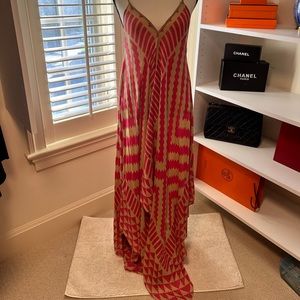 Theodora&Callum dress. Pink and tan. OS